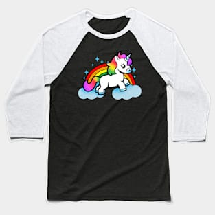 Cute Kawaii Unicorn On Cloud Gift For Unicorn Lovers Baseball T-Shirt